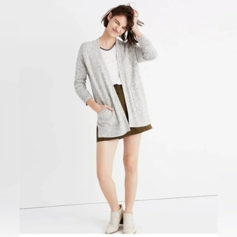Madewell Women’s X Small White Marled Aztec Cotton Midland Cardigan Sweater XS